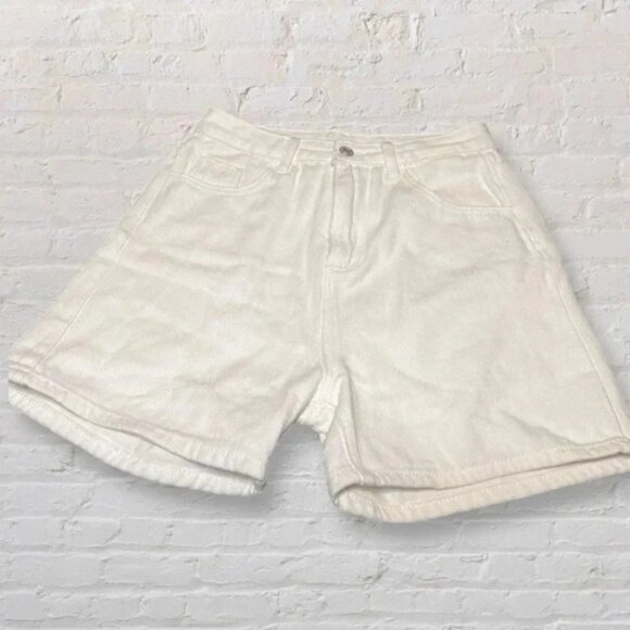 Shein White Denim Cotton Shorts Sz S - Picture 4 of 4
